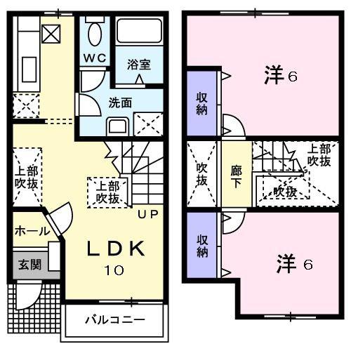 セルカ淀川(2LDK/1階)の間取り写真