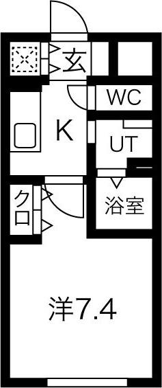 M.GRANZ千里山(1K/5階)の間取り写真