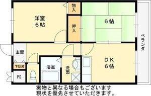 ルミエール(2DK/2階)の間取り写真