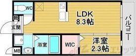 リアコート千里丘1ノース(1LDK/2階)の間取り写真