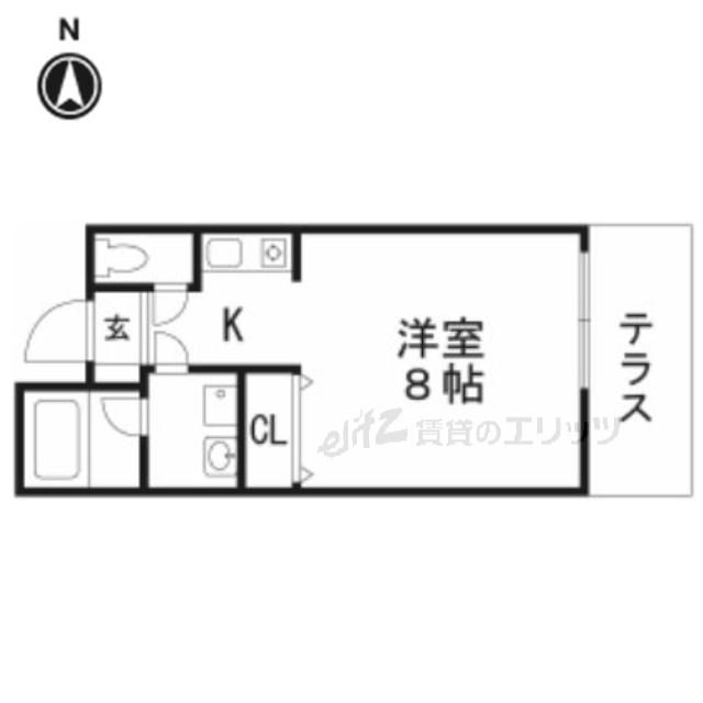 プロースト高槻(ワンルーム/1階)の間取り写真