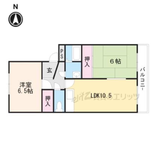 フロンティア高槻(2LDK/2階)の間取り写真
