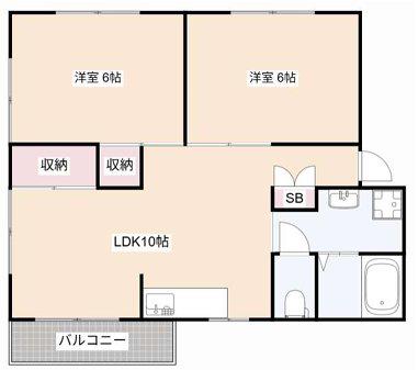 セントラーザ(2LDK/2階)の間取り写真
