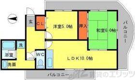 山田マンションビューテラス(2LDK/2階)の間取り写真