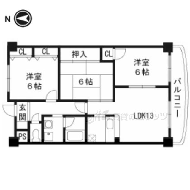 ヌーヴェレールIII(3LDK/1階)の間取り写真