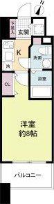 プラウドフラット新大阪(1K/12階)の間取り写真