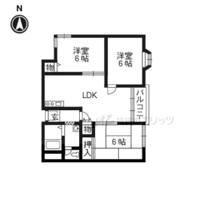 メゾンフラグランス(3LDK/2階)の間取り写真
