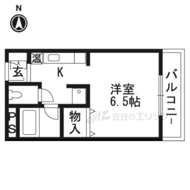 パインハウス(1K/2階)の間取り写真