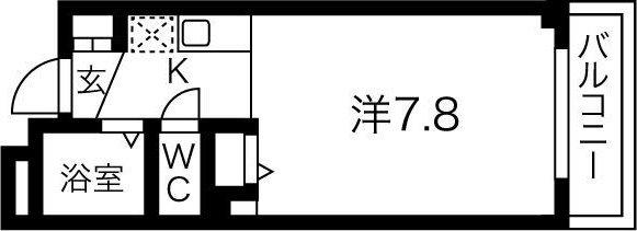 アビタシオン・F(ワンルーム/2階)の間取り写真