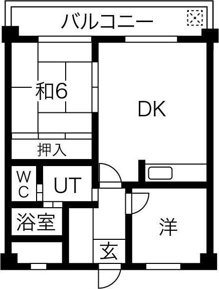 メロディハイム(2LDK/2階)の間取り写真