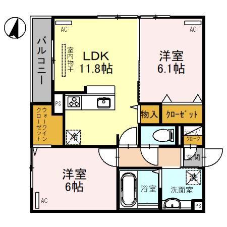 MAISON DE ESPOIR 豊里(2LDK/3階)の間取り写真