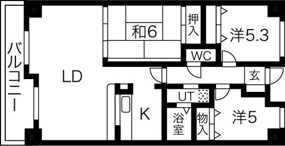アビタシオン橋本II(3LDK/2階)の間取り写真