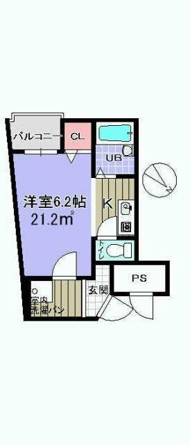 アークマンション(1K/4階)の間取り写真