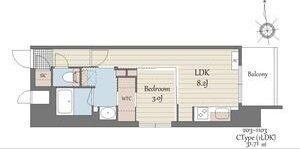 S-RESIDENCE天満橋AR(1LDK/3階)の間取り写真