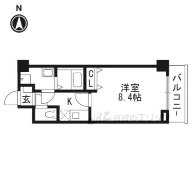 オーク南茨木(1K/3階)の間取り写真