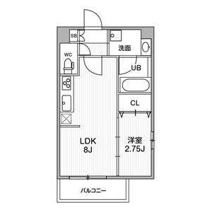 FORTUNEY江坂1(1LDK/4階)の間取り写真