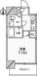 URBAN FLATS江坂(1K/12階)の間取り写真