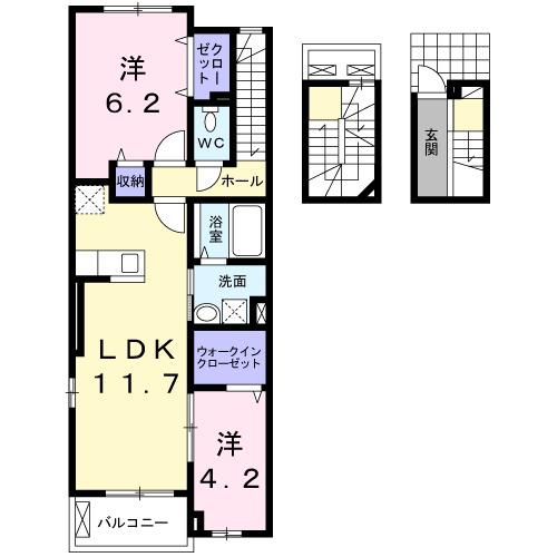 ザネクストステージパート3(2LDK/3階)の間取り写真