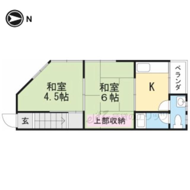 第5寿コーポ(2K/2階)の間取り写真