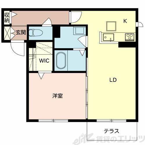 LE PRINTEMPS ZUSHI(1LDK/1階)の間取り写真