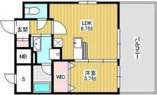 FORTUNEY江坂1(1LDK/8階)の間取り写真
