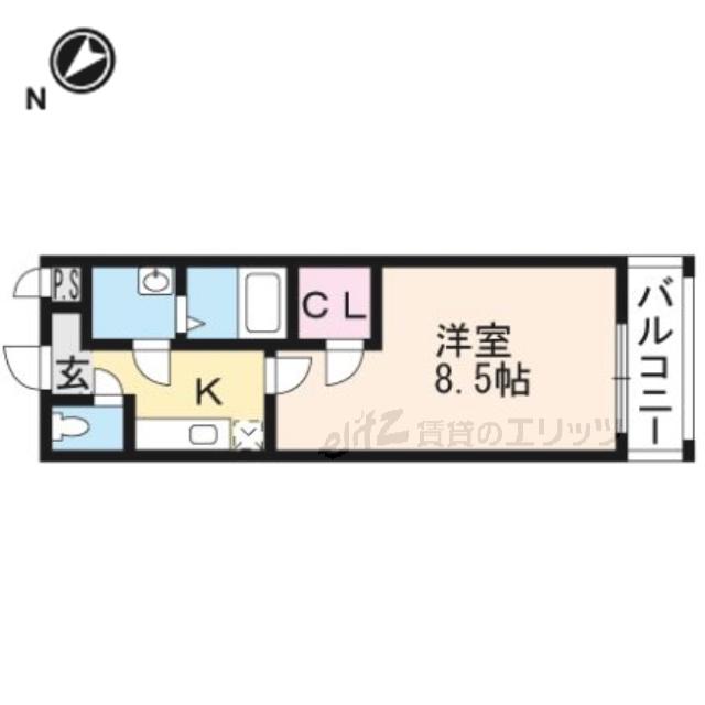 フジパレス吹田ウエストI番館(1K/2階)の間取り写真