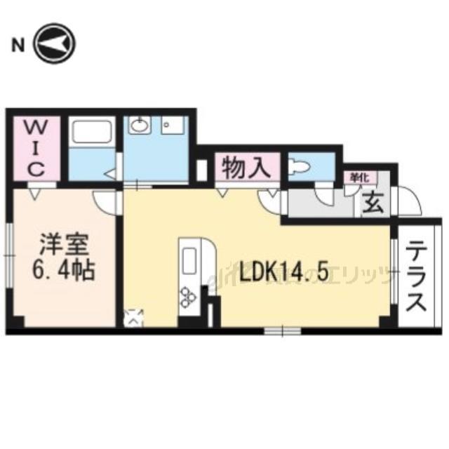 シエスタ千里丘(1LDK/1階)の間取り写真