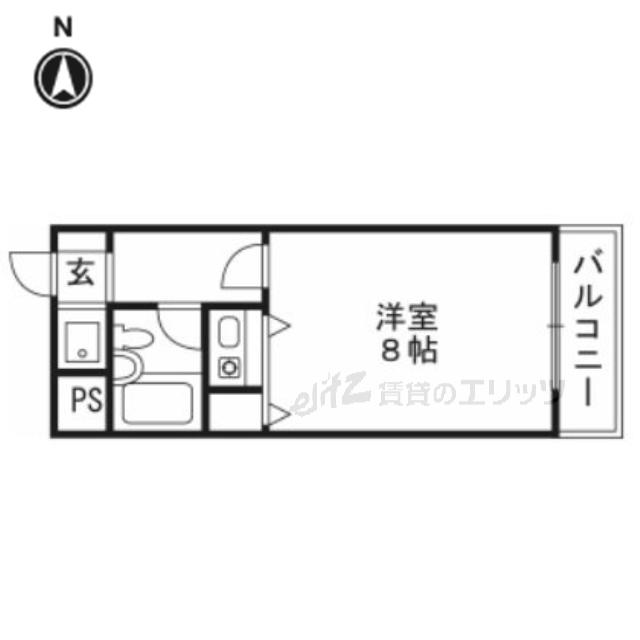 コーポラスムツミ(1K/2階)の間取り写真