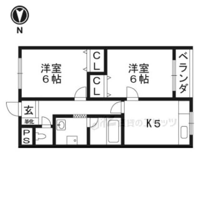 コーポ望月1(2DK/4階)の間取り写真