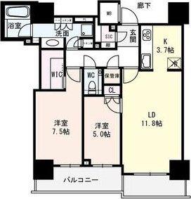 ザセントラルマークタワー(2LDK/4階)の間取り写真