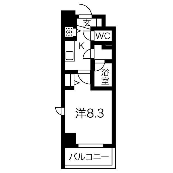 MDI.J ESAKA COURT(1K/9階)の間取り写真