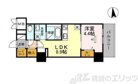 グランセジュール江坂 住居(1LDK/6階)の間取り写真
