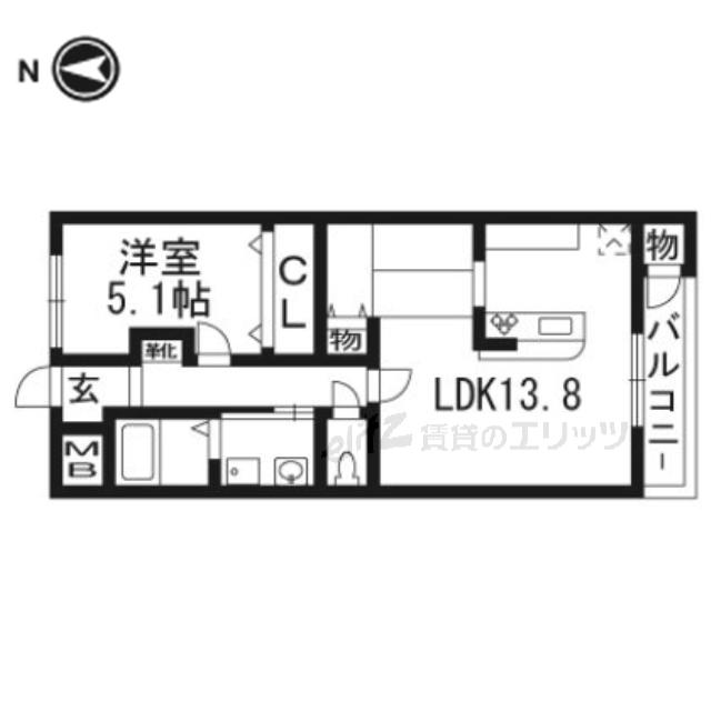 森田マンション(1SLDK/1階)の間取り写真