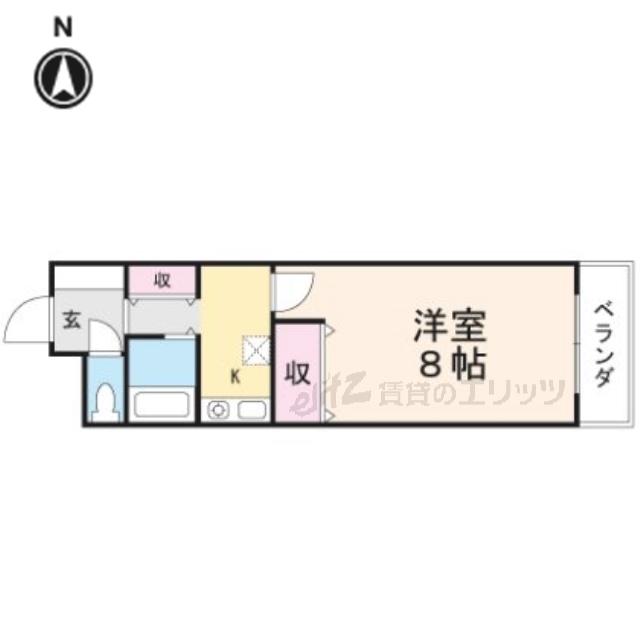 ロイヤル高槻(1K/5階)の間取り写真