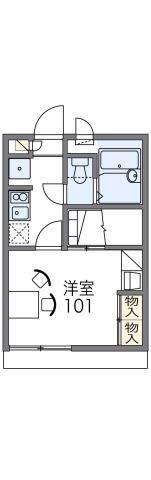レオパレス門Ⅱ(1K/1階)の間取り写真