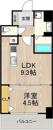 セノアタワー新大阪(1LDK/3階)の間取り写真