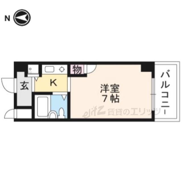 ジョイフル高槻大畑(1K/3階)の間取り写真