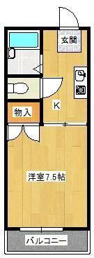 アルファーコート茨木(1K/3階)の間取り写真