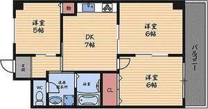 REXIA SHIN UMEDA(3DK/6階)の間取り写真