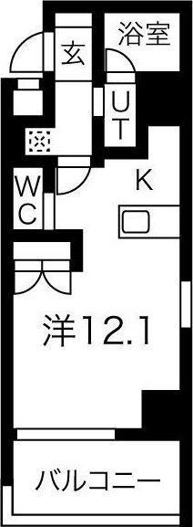 RFコンフォール江坂(ワンルーム/2階)の間取り写真