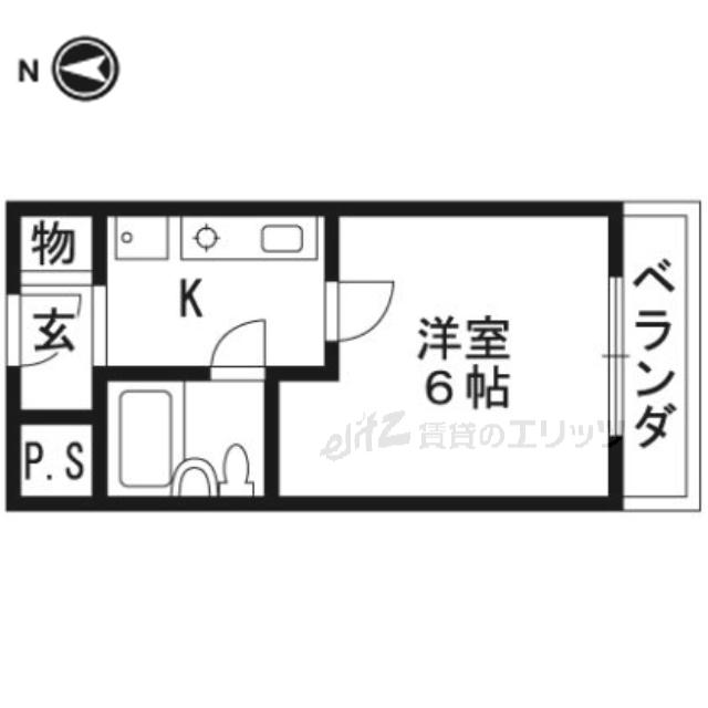 セルフハイム茨木(1K/3階)の間取り写真