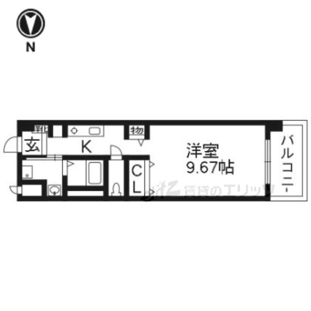 メトロノーム(1K/3階)の間取り写真
