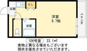 アプレシオ西冠Ⅰ(1K/1階)の間取り写真