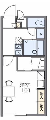 レオパレスパーシモン 辻子(1K/2階)の間取り写真