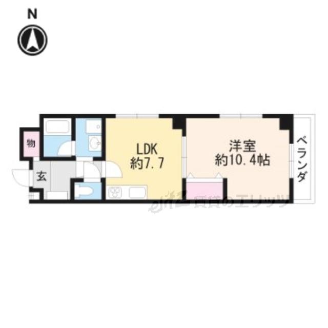 レスポアール紺屋(1DK/5階)の間取り写真