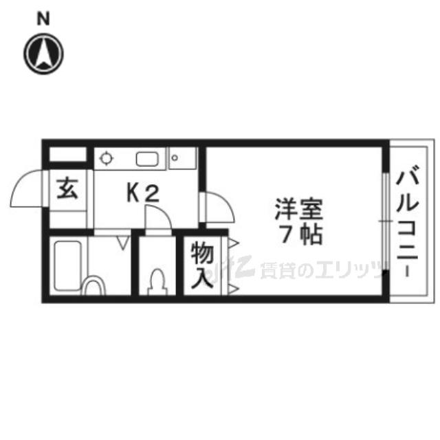 アーバンハイツ竹の内(1K/3階)の間取り写真