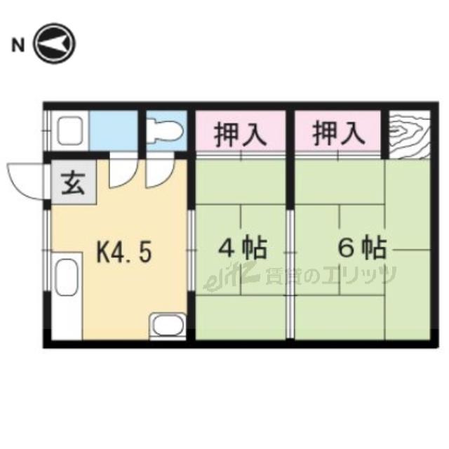 明香ビル(2K/3階)の間取り写真