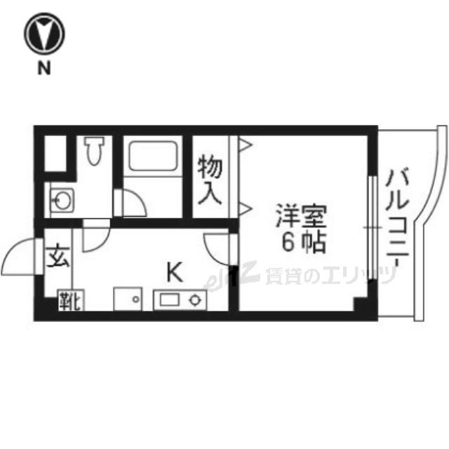 CASA・SOL(1K/2階)の間取り写真