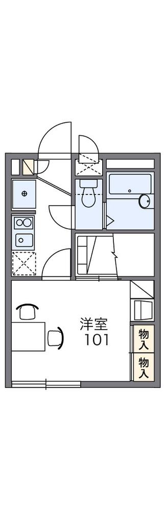 レオパレスKアンドS(1K/2階)の間取り写真