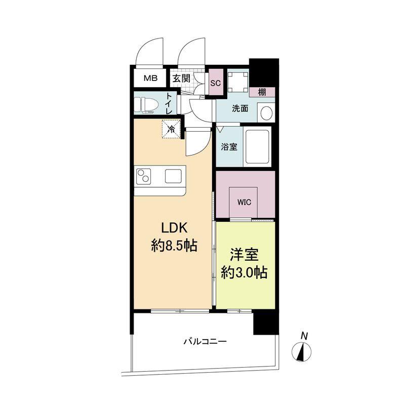 セレニテ西中島アリア壱番館(1LDK/4階)の間取り写真